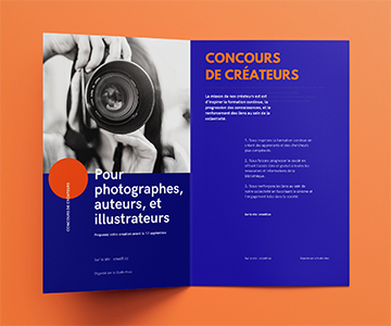 dépliant 4 faces, vu déplié, impression de qualité pour professionnel et entreprise